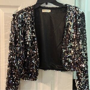 Anna-Kaci Black Sequin Jacket